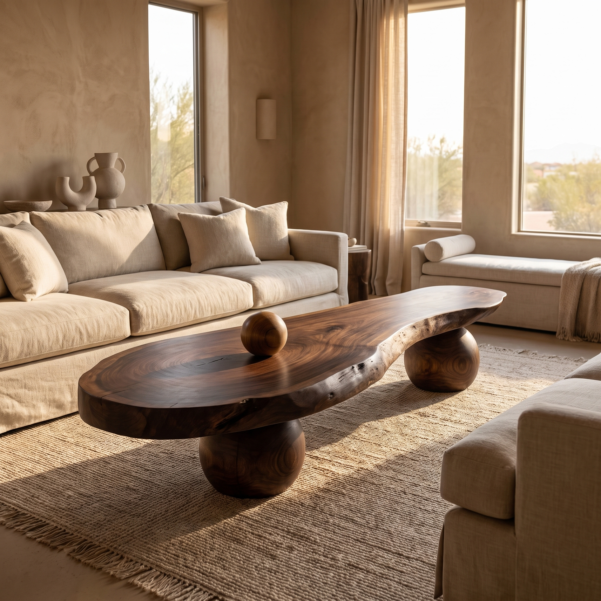 Elaric Live Edge Solid Wood Coffee Table Dark Walnut - Timberustic Coffee Table