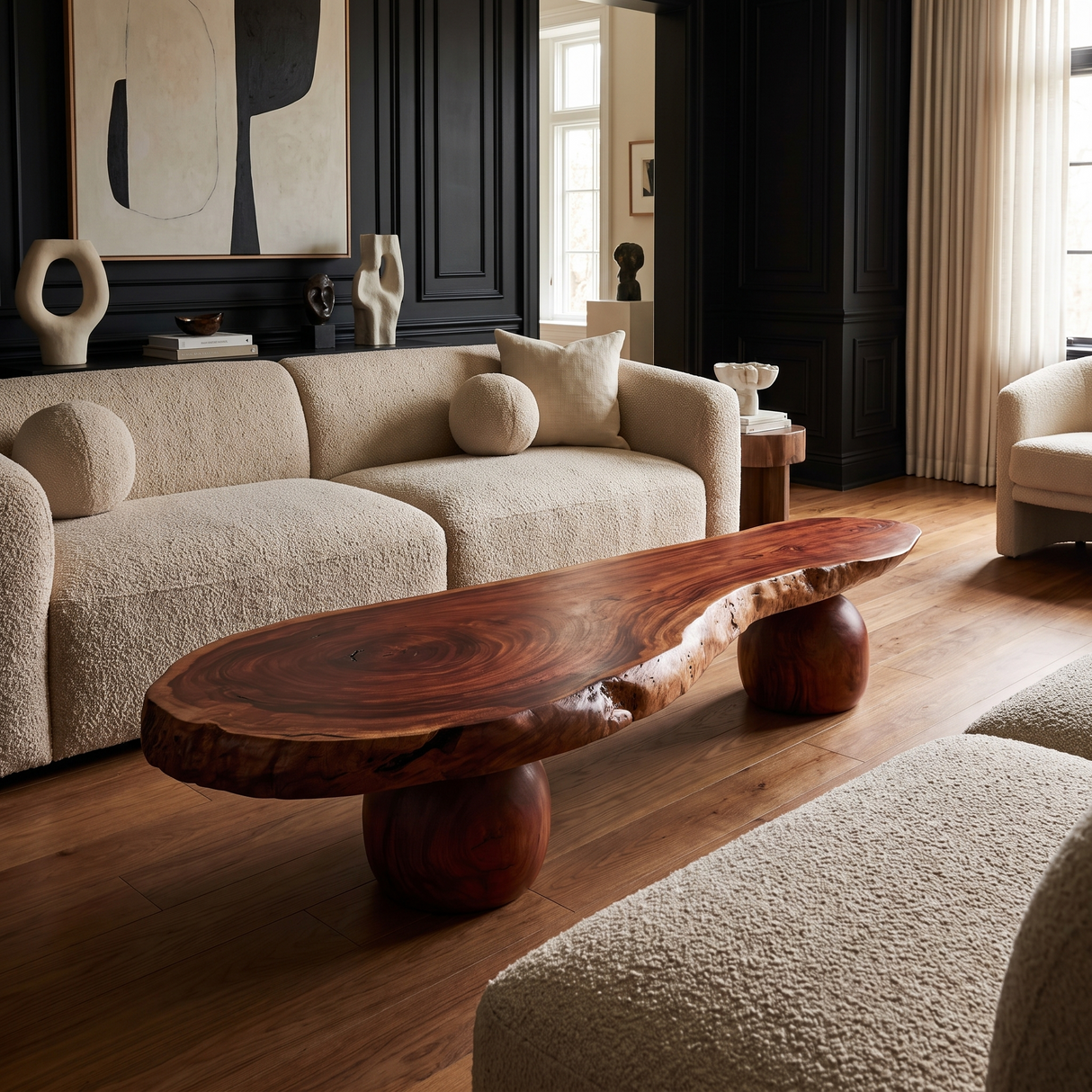 Elaric Live Edge Solid Wood Coffee Table Mahogany - Timberustic Coffee Table