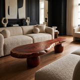 Elaric Live Edge Solid Wood Coffee Table Mahogany - Timberustic Coffee Table