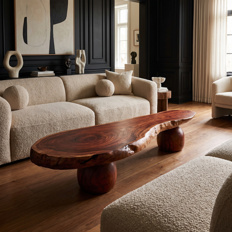 Elaric Live Edge Solid Wood Coffee Table Mahogany - Timberustic Coffee Table