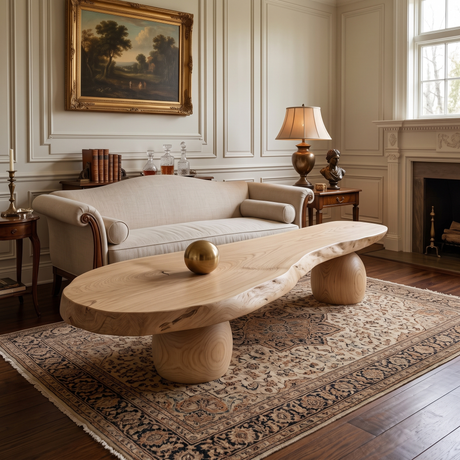 Elaric Live Edge Solid Wood Coffee Table Natural Oak - Timberustic Coffee Table