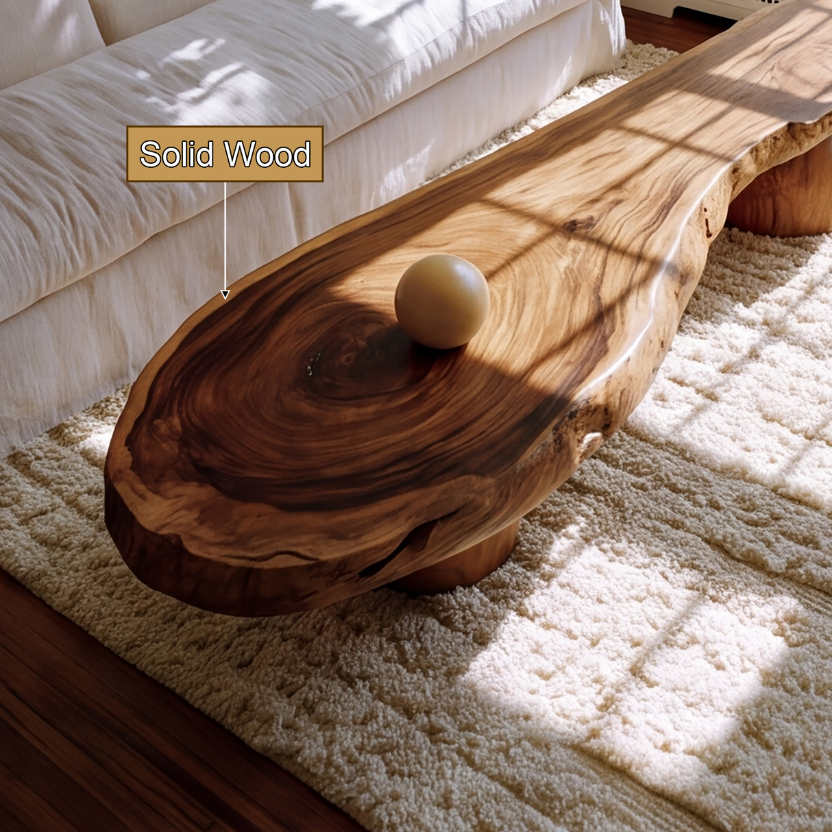 Elaric Live Edge Solid Wood Coffee Table - Timberustic Coffee Table