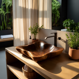 Elarin Bloom Handcrafted Solid Wood Vessel Sink