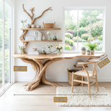 Elarin Sculpted Solid Wood Console Table with Shelves - Timberustic Console Table with Shelves