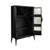 Elarion Handcrafted Solid Wood Bar Cabinet
