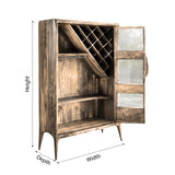 Elarion Handcrafted Solid Wood Bar Cabinet
