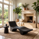 Elarion Handcrafted Solid Wood Chaise Lounge