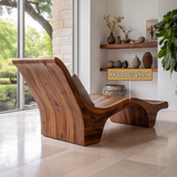 Elarion Handcrafted Solid Wood Chaise Lounge