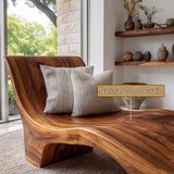 Elarion Handcrafted Solid Wood Chaise Lounge
