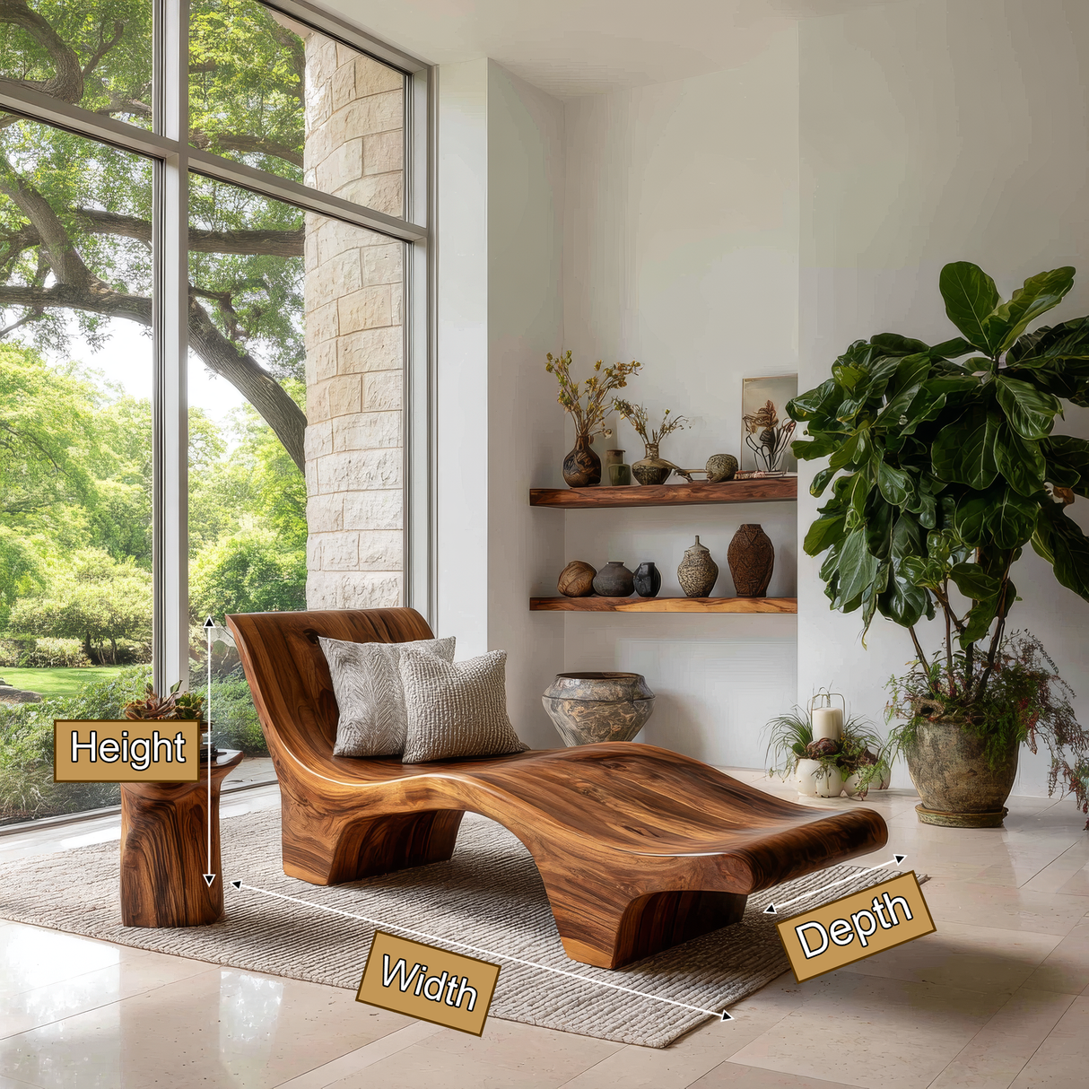 Elarion Handcrafted Solid Wood Chaise Lounge - Timberustic Chaise Lounge