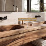 Elarion Handcrafted Solid Wood Freestanding Bathroom Vanity with Integrated Sinks and Drawers