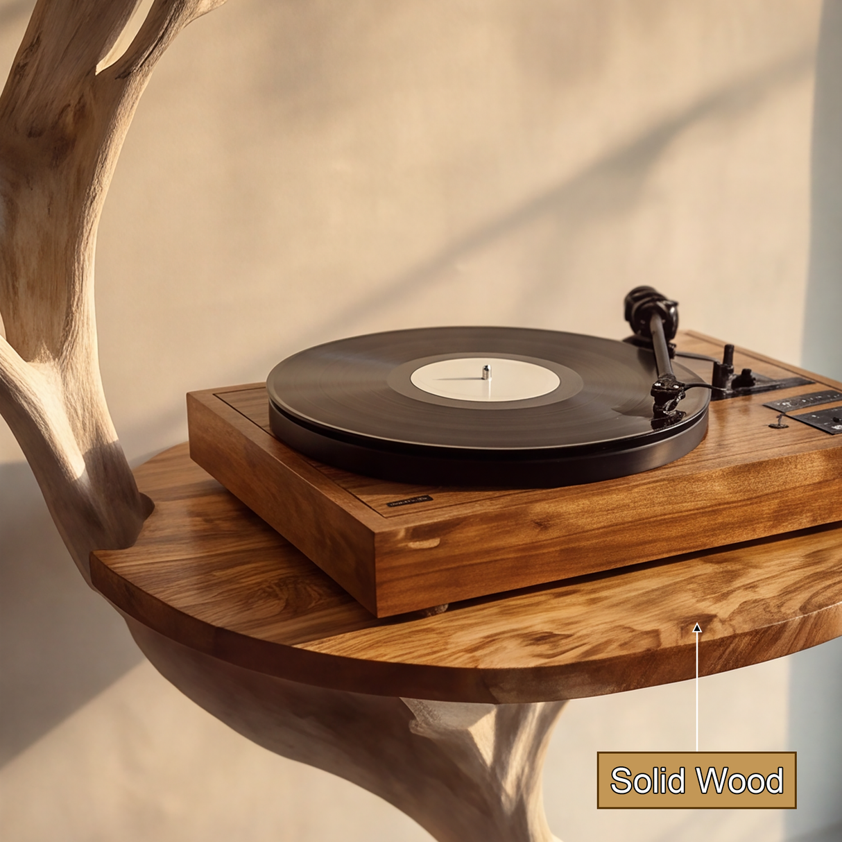 Elarion Handcrafted Solid Wood Tree Record Player Stand SPA912834