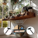 Elarion Live Edge Solid Wood Floating Shelf SPA284713 - Timberustic Floating Shelf