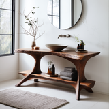 Elarion Rootform Solid Wood Freestanding Bathroom Vanity with Shelves - Timberustic Freestanding Bathroom Vanity with Shelves
