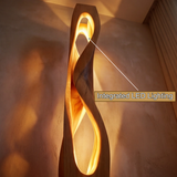 Elarion Sculpted Helix Integrated LED Wood Floor Lamp - Timberustic Floor Lamp