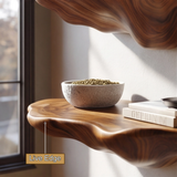 Elarion Sculpted Solid Wood Mushroom Floating Shelf - Timberustic Floating Shelf