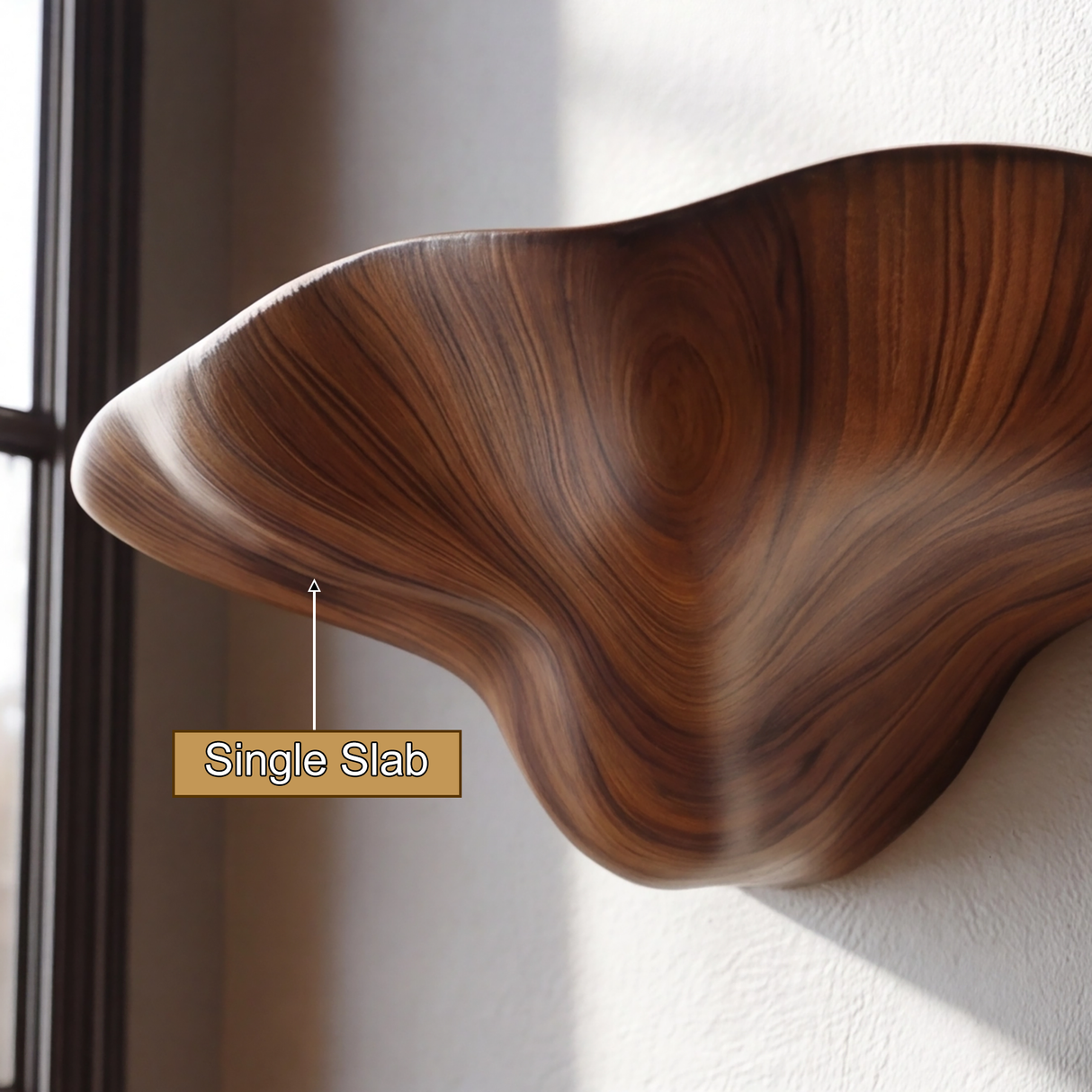 Elarion Sculpted Solid Wood Mushroom Floating Shelf - Timberustic Floating Shelf