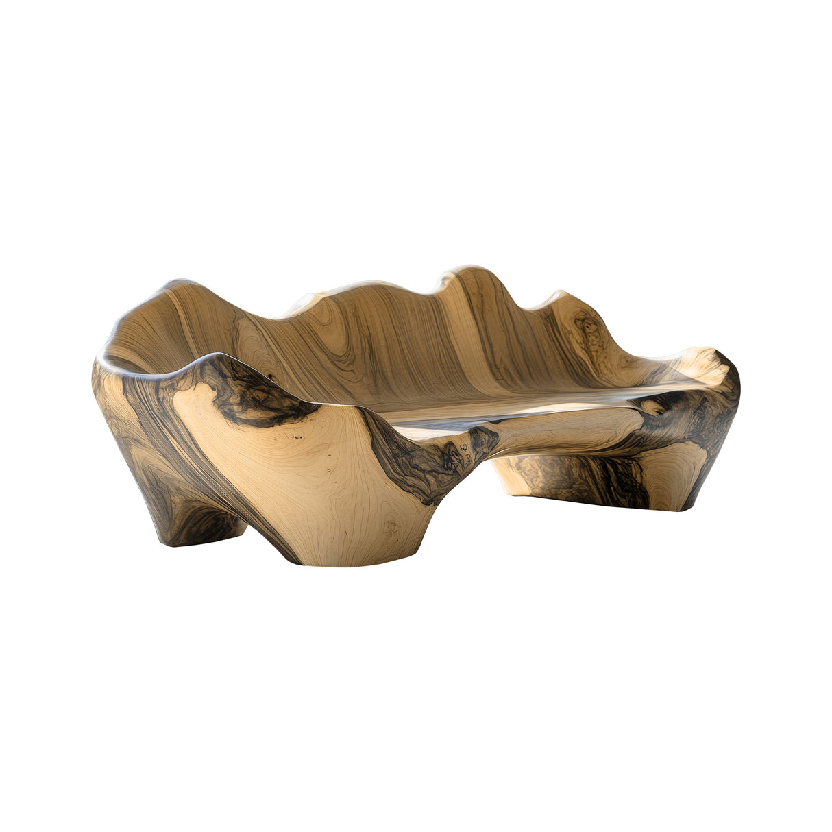Elarion Sculpted Solid Wood Sofa Natural Oak - Timberustic Sofa
