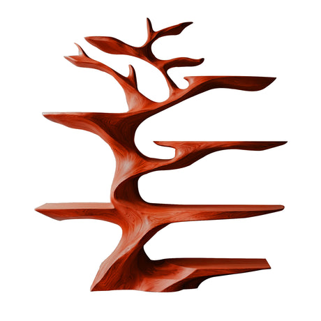 Elarion Sculptural Tree Wine Rack Mahogany - Timberustic Tree Wine Rack
