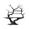 Elarion Tree Trunk Sculpted Solid Wood Console Table with Shelves Black - Timberustic Console Table with Shelves