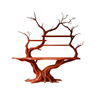 Elarion Tree Trunk Sculpted Solid Wood Console Table with Shelves Mahogany - Timberustic Console Table with Shelves
