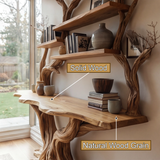Elarion Tree Trunk Sculpted Solid Wood Console Table with Shelves - Timberustic Console Table with Shelves