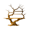 Elarion Tree Trunk Sculpted Solid Wood Console Table with Shelves Teak - Timberustic Console Table with Shelves