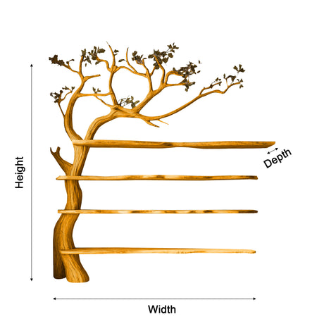 Elaris Branch Solid Wood Tree Bookshelf
