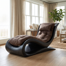 Elaris Handcrafted Sculpted Solid Wood Chaise Lounge