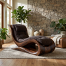 Elaris Handcrafted Sculpted Solid Wood Chaise Lounge