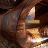 Elaris Handcrafted Sculpted Solid Wood Chaise Lounge