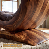 Elaris Handcrafted Sculpted Solid Wood Chaise Lounge