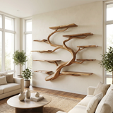 Elaris Handcrafted Solid Wood Floating Tree Bookshelf