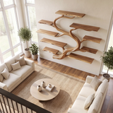 Elaris Handcrafted Solid Wood Floating Tree Bookshelf