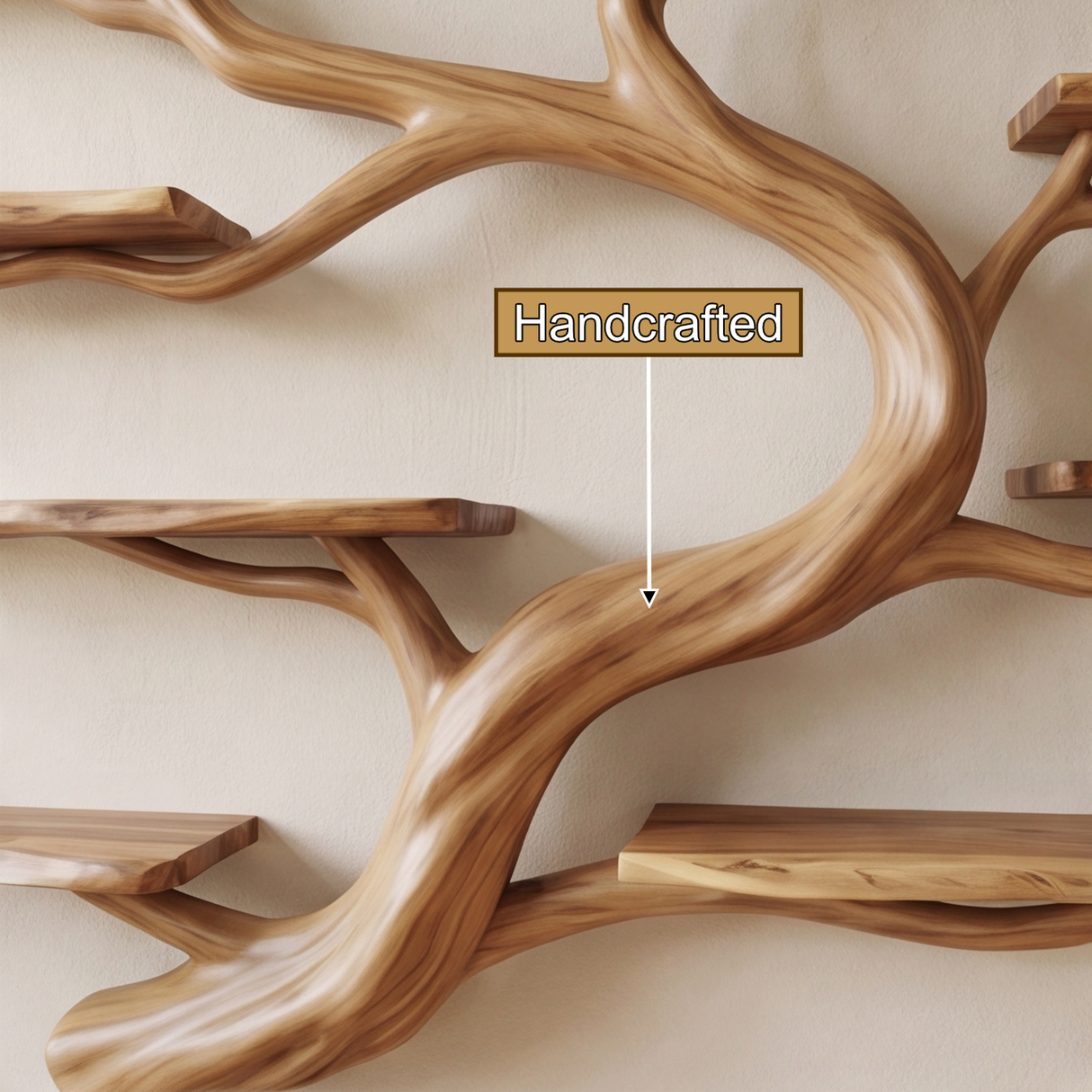 Elaris Handcrafted Solid Wood Floating Tree Bookshelf