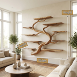 Elaris Handcrafted Solid Wood Floating Tree Bookshelf