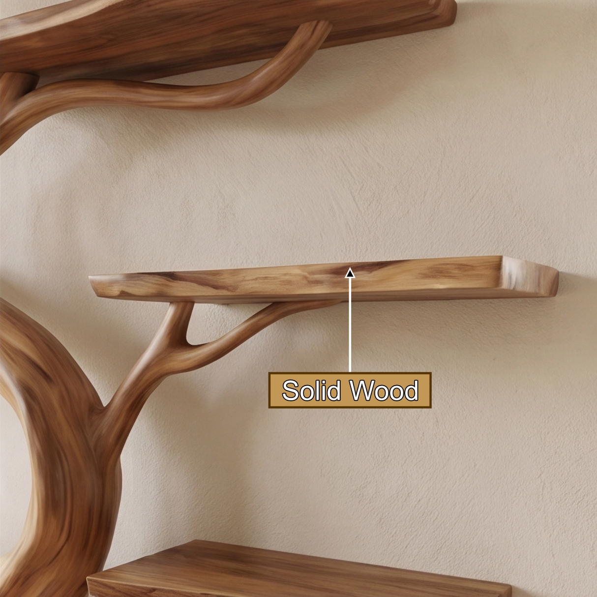 Elaris Handcrafted Solid Wood Floating Tree Bookshelf