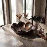 Elaris Handcrafted Solid Wood Flower Vessel Sink