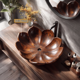Elaris Handcrafted Solid Wood Flower Vessel Sink