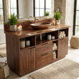 Elaris Handcrafted Solid Wood Freestanding Bathroom Vanity with Drawers