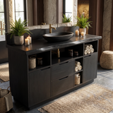 Elaris Handcrafted Solid Wood Freestanding Bathroom Vanity with Drawers