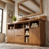 Elaris Handcrafted Solid Wood Freestanding Bathroom Vanity with Drawers