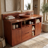 Elaris Handcrafted Solid Wood Freestanding Bathroom Vanity with Drawers