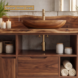 Elaris Handcrafted Solid Wood Freestanding Bathroom Vanity with Drawers - Timberustic Freestanding Bathroom Vanity with Drawers
