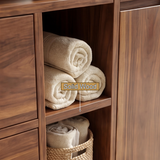Elaris Handcrafted Solid Wood Freestanding Bathroom Vanity with Drawers - Timberustic Freestanding Bathroom Vanity with Drawers