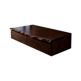 Elaris Live Edge Solid Wood Floating Bathroom Vanity with Drawers Dark Walnut - Timberustic Floating Bathroom Vanity With Drawers