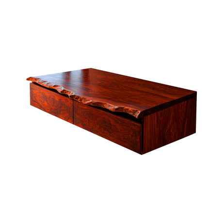 Elaris Live Edge Solid Wood Floating Bathroom Vanity with Drawers Mahogany - Timberustic Floating Bathroom Vanity With Drawers