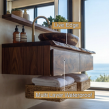 Elaris Live Edge Solid Wood Floating Bathroom Vanity with Drawers - Timberustic Floating Bathroom Vanity With Drawers