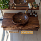 Elaris Live Edge Solid Wood Floating Bathroom Vanity with Drawers - Timberustic Floating Bathroom Vanity With Drawers