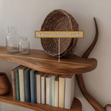 Elaris Sculpted Solid Wood Console Table with Shelves - Timberustic Console Table with Shelves